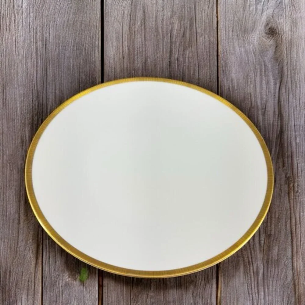 VTG Rosenthal Germany 3680 White Gold Band Black Lines Dish Plate 9.75Inch Set 4